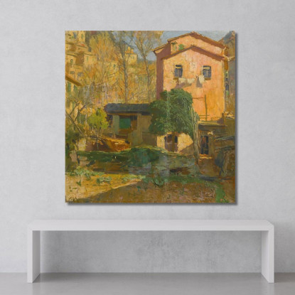 Paesaggio Nella Riviera Ligure Italia Carl Moll cml33 quadro stampato su tela