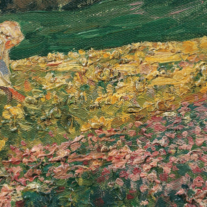 Ragazza Nel Prato Fiorito Carl Moll cml37 quadro stampato su tela