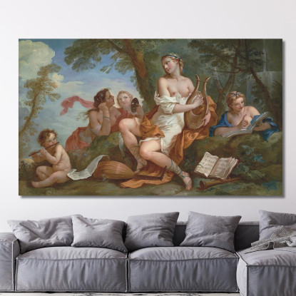 Una Personificazione Della Musica Charles-Joseph Natoire cjn1 quadro stampato su tela