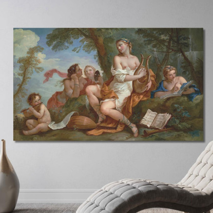 Una Personificazione Della Musica Charles-Joseph Natoire cjn1 quadro stampato su tela