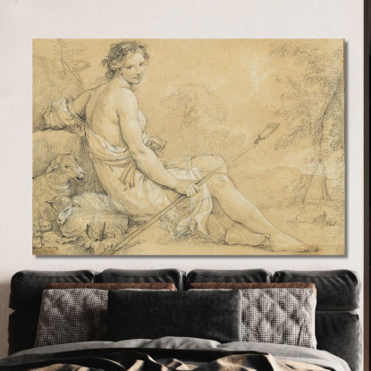Diana Come Una Giovane Pastorella Charles-Joseph Natoire cjn6 quadro stampato su tela