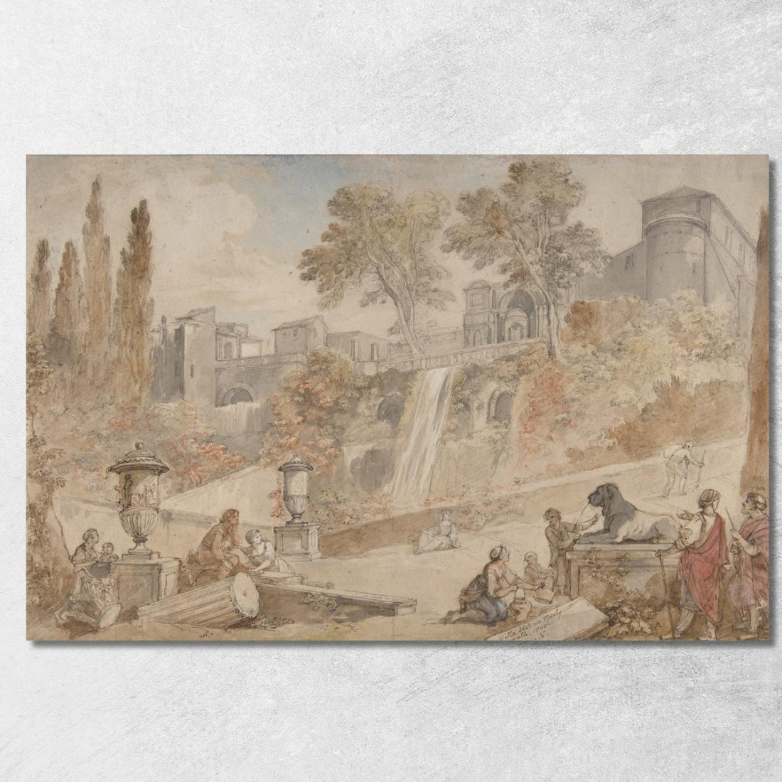 Giardini Di Villa D'Este A Tivoli Charles-Joseph Natoire cjn7 quadro stampato su tela Giardini Di Villa D'Este A Tivoli Charles-Joseph Natoire cjn7 quadro stampato su tela