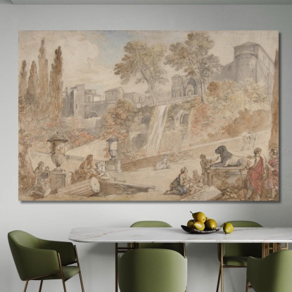 Giardini Di Villa D'Este A Tivoli Charles-Joseph Natoire cjn7 quadro stampato su tela