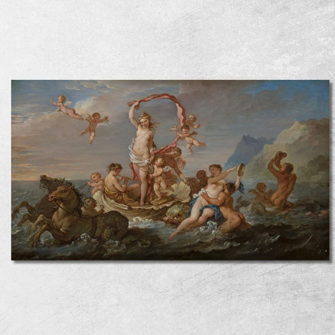 Il Trionfo Di Anfitrite Charles-Joseph Natoire cjn20 quadro stampato su tela Il Trionfo Di Anfitrite Charles-Joseph Natoire cjn20 quadro stampato su tela