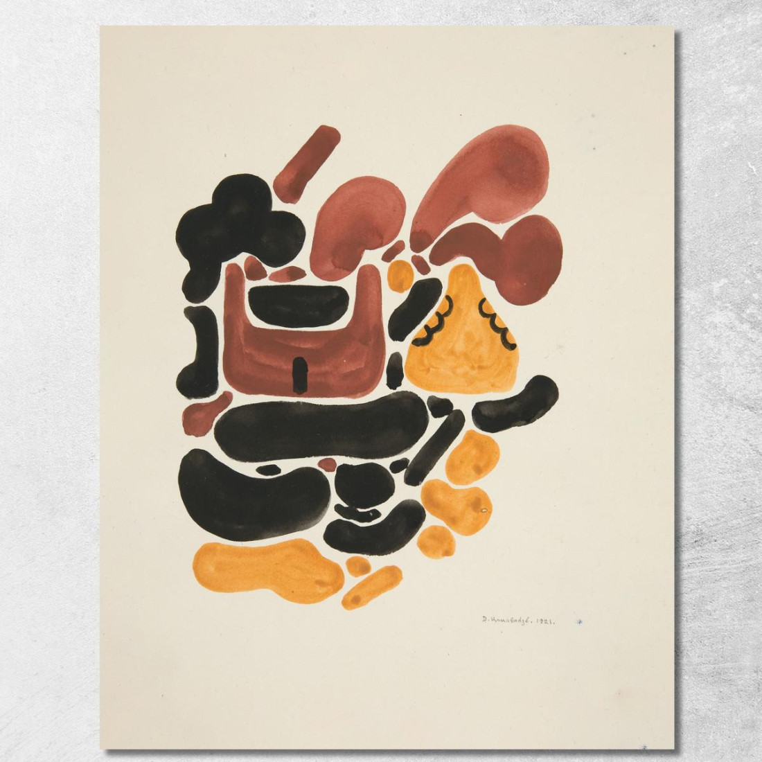 Astrazione Basata Su Forme Di Fiori Ii David Kakabadzé dkk1 quadro stampato su tela Astrazione Basata Su Forme Di Fiori Ii David Kakabadzé dkk1 quadro stampato su tela