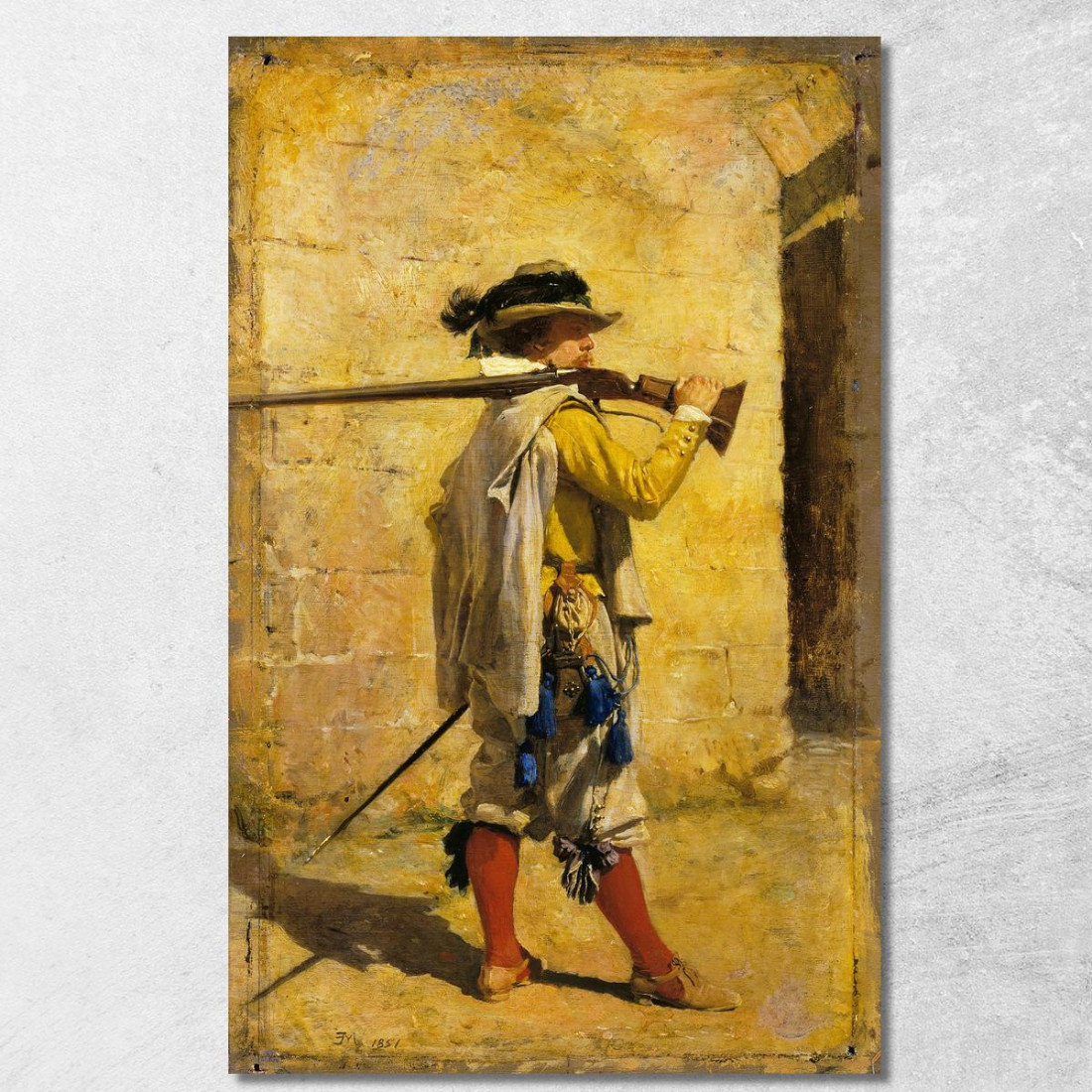 Una Sentinella Al Tempo Di Luigi Xiii Ernest Meissonier ems7 quadro stampato su tela Una Sentinella Al Tempo Di Luigi Xiii Ernest Meissonier ems7 quadro stampato su tela