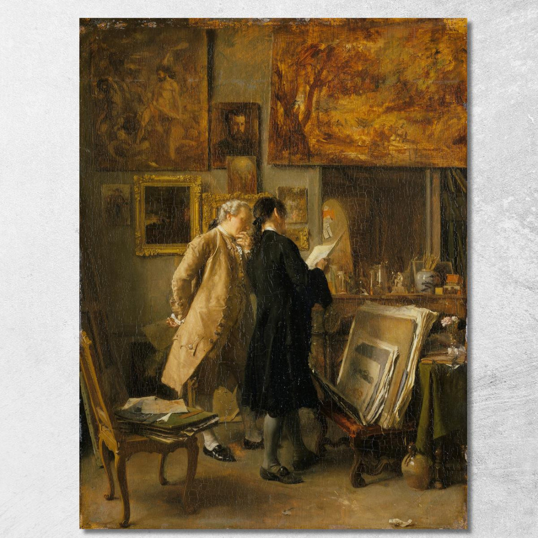 Un Artista Che Mostra Il Suo Lavoro Ernest Meissonier ems9 quadro stampato su tela Un Artista Che Mostra Il Suo Lavoro Ernest Meissonier ems9 quadro stampato su tela