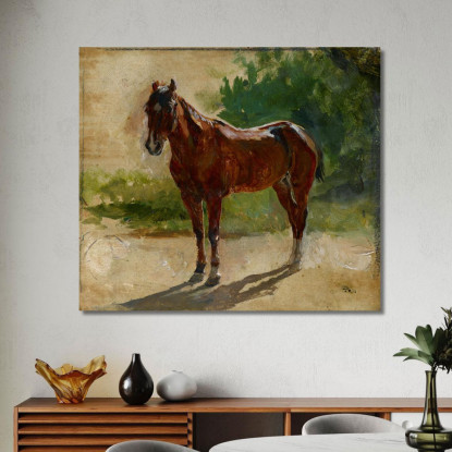 Studio Di Cavallo Marrone Ernest Meissonier ems12 quadro stampato su tela