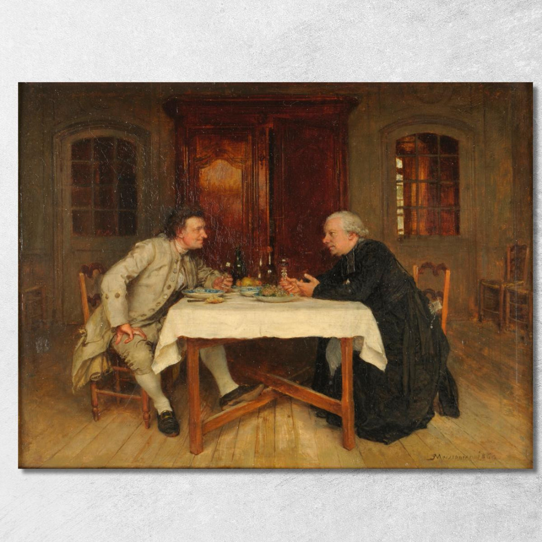Il Vino Del Curato Ernest Meissonier ems22 quadro stampato su tela Il Vino Del Curato Ernest Meissonier ems22 quadro stampato su tela