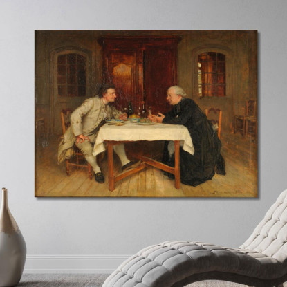 Il Vino Del Curato Ernest Meissonier ems22 quadro stampato su tela