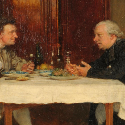 Il Vino Del Curato Ernest Meissonier ems22 quadro stampato su tela