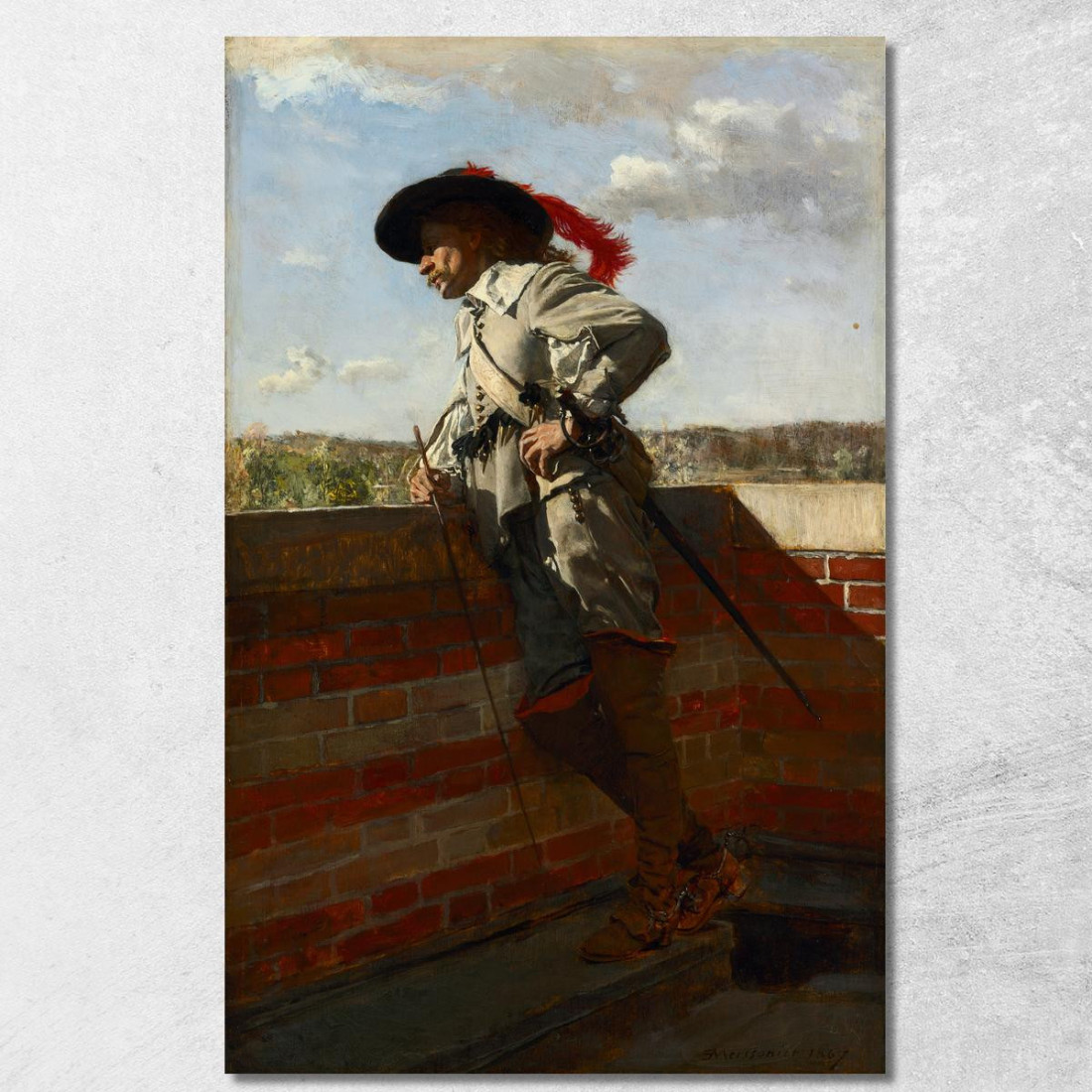 Su Una Terrazza Ernest Meissonier ems26 quadro stampato su tela Su Una Terrazza Ernest Meissonier ems26 quadro stampato su tela