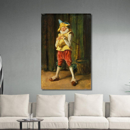Pulcinella Ernest Meissonier ems27 quadro stampato su tela