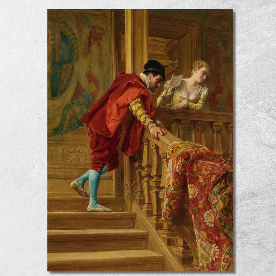 Sulle Scale I Veneziani Ernest Meissonier ems32 quadro stampato su tela Sulle Scale I Veneziani Ernest Meissonier ems32 quadro stampato su tela