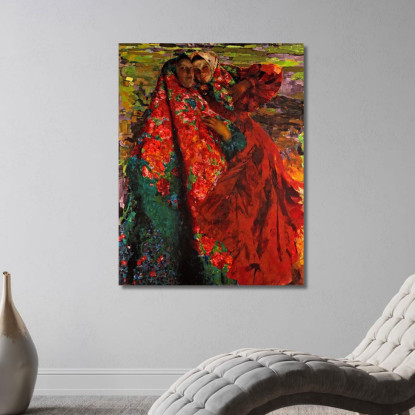 Donne Contadine Filipp Malyavin fml8 quadro stampato su tela