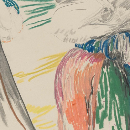 Schizzo Di Figure In Un Paesaggio Filipp Malyavin fml16 quadro stampato su tela