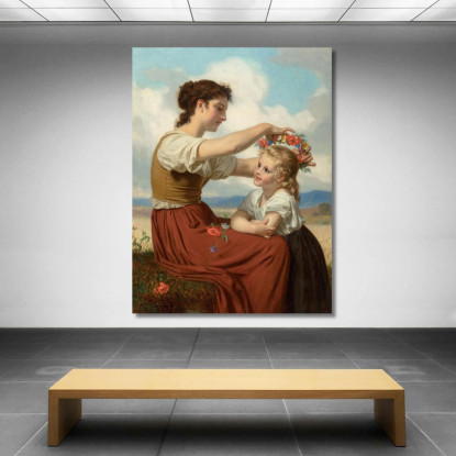 Corona Di Fiori Di Campo Hugues Merle hmr7 quadro stampato su tela