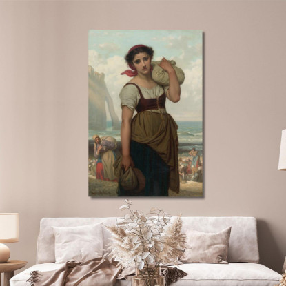 Lavandaia Di Étretat Hugues Merle hmr11 quadro stampato su tela