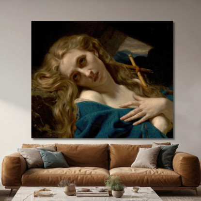 Maria Maddalena Nella Caverna Hugues Merle hmr15 quadro stampato su tela