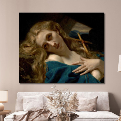 Maria Maddalena Nella Caverna Hugues Merle hmr15 quadro stampato su tela