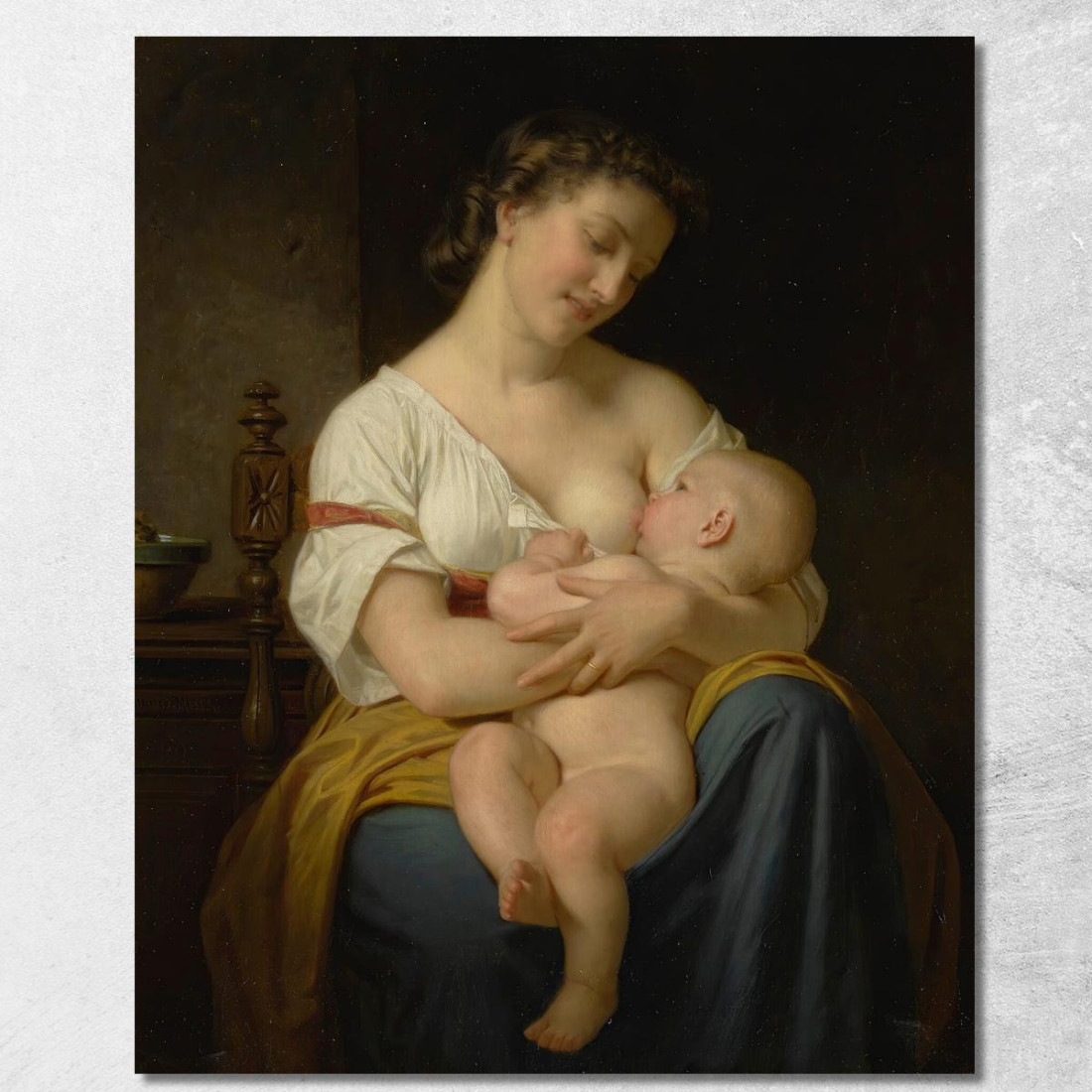 Madre E Figlio Hugues Merle hmr17 quadro stampato su tela Madre E Figlio Hugues Merle hmr17 quadro stampato su tela
