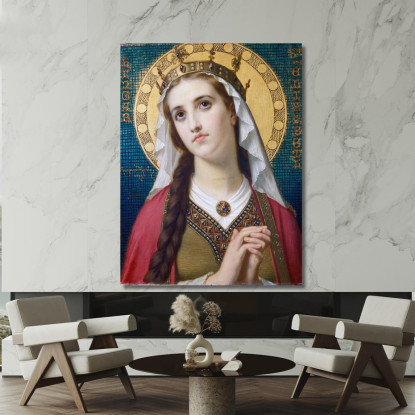 Santa Elisabetta D'Ungheria Hugues Merle hmr21 quadro stampato su tela