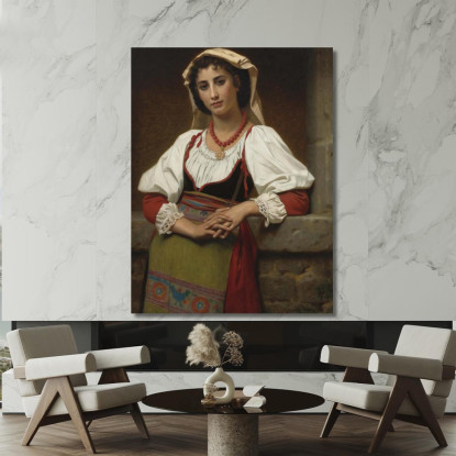 La Ragazza Napoletana Hugues Merle hmr26 quadro stampato su tela