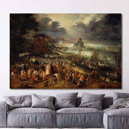 Cristo Predica Dalla Barca Jan Brueghel The Elder jbe10 quadro stampato su tela