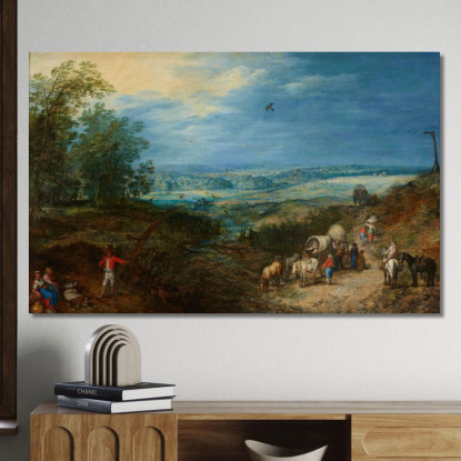 Paesaggio Con Contadini Jan Brueghel The Elder jbe20 quadro stampato su tela