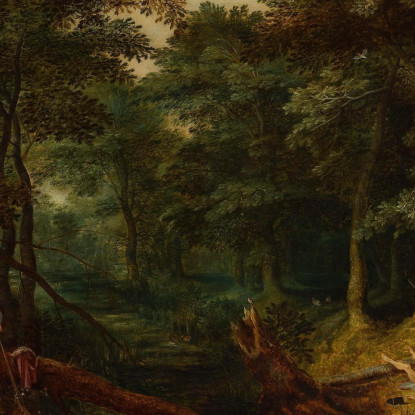 Paesaggio Con Briganti Che Dividono Il Bottino Jan Brueghel The Elder jbe21 quadro stampato su tela