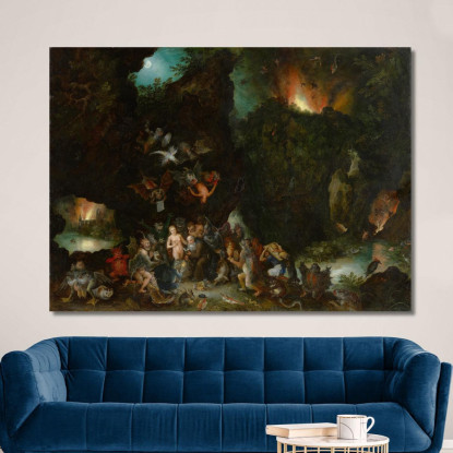 La Tentazione Di Sant'Antonio Jan Brueghel The Elder jbe44 quadro stampato su tela