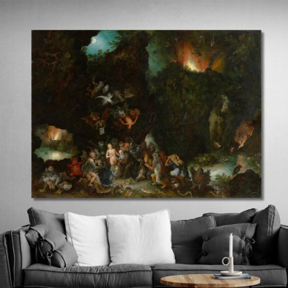 La Tentazione Di Sant'Antonio Jan Brueghel The Elder jbe44 quadro stampato su tela