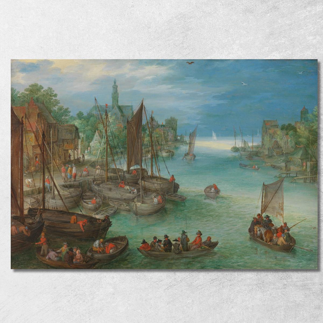 Veduta Di Una Città Lungo Un Fiume Jan Brueghel The Elder jbe49 quadro stampato su tela Veduta Di Una Città Lungo Un Fiume Jan Brueghel The Elder jbe49 quadro stampato su tela