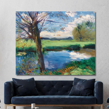 Riva Del Fiume Vicino A Oxford John Singer Sargent jss254 quadro stampato su tela