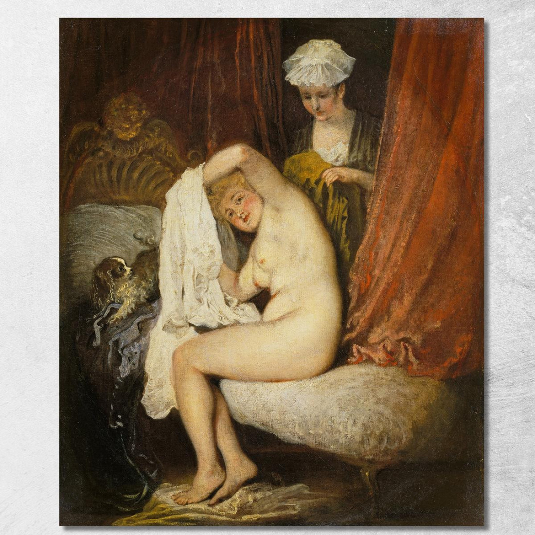 Una Donna Alla Sua Toilette Jean-Antoine Watteau jaw2 quadro stampato su tela Una Donna Alla Sua Toilette Jean-Antoine Watteau jaw2 quadro stampato su tela