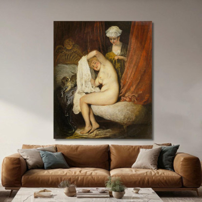 Una Donna Alla Sua Toilette Jean-Antoine Watteau jaw2 quadro stampato su tela