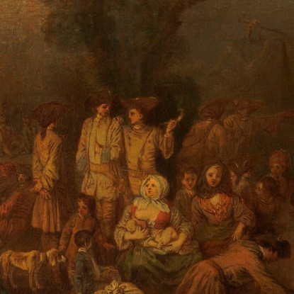 Bivacco Jean-Antoine Watteau jaw3 quadro stampato su tela