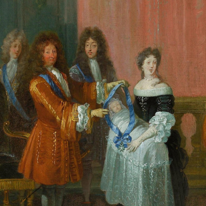 Luigi Xiv Conferisce L'Ordine Del Cordon Bleu Al Duca Di Borgogna Padre Di Luigi Xv Jean-Antoine Watteau jaw21 quadro stampato