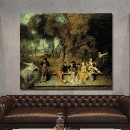 I Piaceri Dell’Amore Jean-Antoine Watteau jaw25 quadro stampato su tela