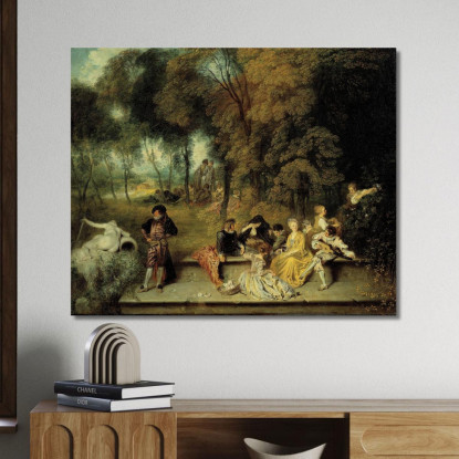 I Piaceri Dell’Amore Jean-Antoine Watteau jaw25 quadro stampato su tela