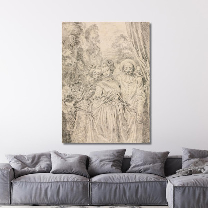 Gli Abiti Sono Italiani Jean-Antoine Watteau jaw31 quadro stampato su tela