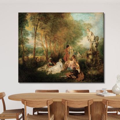 La Festa Dell’Amore Jean-Antoine Watteau jaw35 quadro stampato su tela