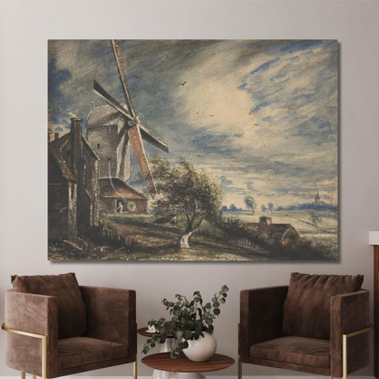 Un Mulino Vicino A Colchester John Constable jcn5 quadro stampato su tela