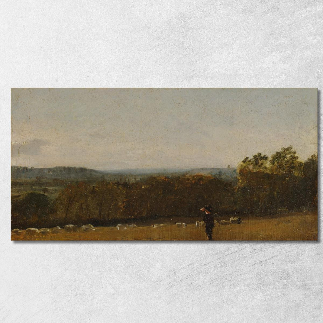 Un Pastore In Un Paesaggio Che Guarda Attraverso Dedham Vale Verso Langham John Constable jcn7 quadro stampato su tela Un Pastore In Un Paesaggio Che Guarda Attraverso Dedham Vale Verso Langham John Constable jcn7 quadro stampato su tela