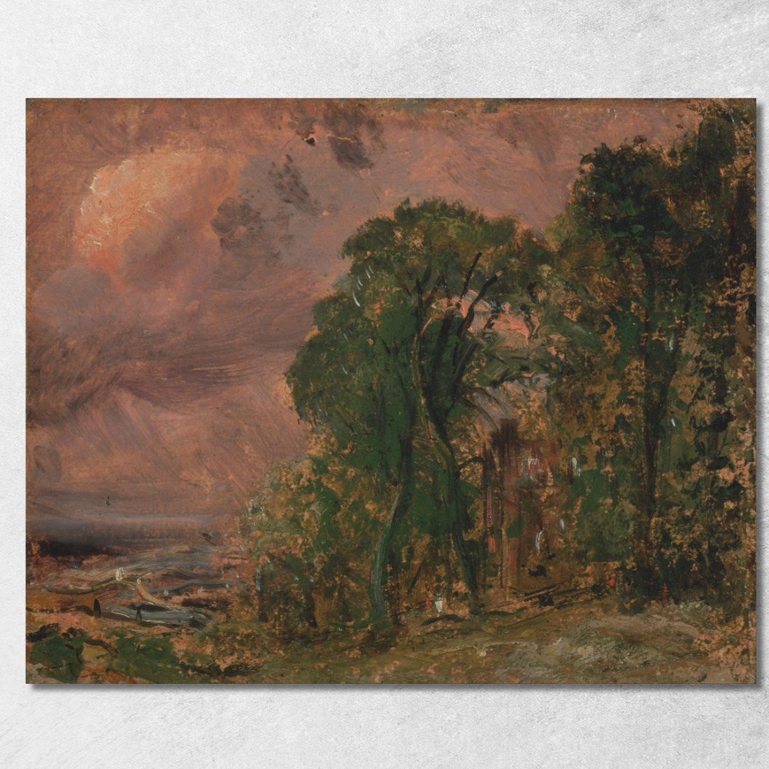 Una Vista Di Hampstead Con Tempo Tempestoso John Constable jcn8 quadro stampato su tela Una Vista Di Hampstead Con Tempo Tempestoso John Constable jcn8 quadro stampato su tela