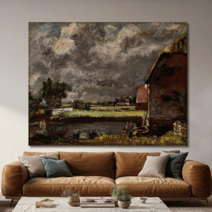 Una Vista Sulle Rive Del Fiume Stour John Constable jcn11 quadro stampato su tela