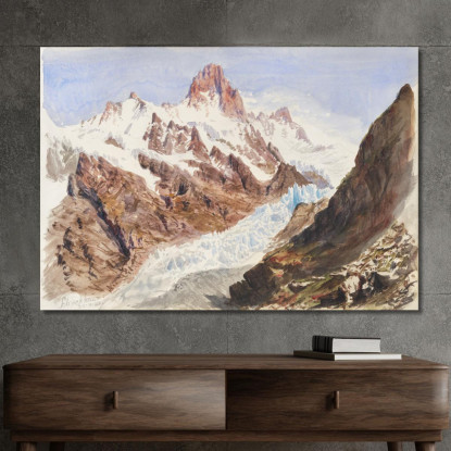 Schreckhorn Eismeer Dal Quaderno Di Schizzi Per Acquerelli Splendid Mountain John Singer Sargent jss266 quadro stampato su tela