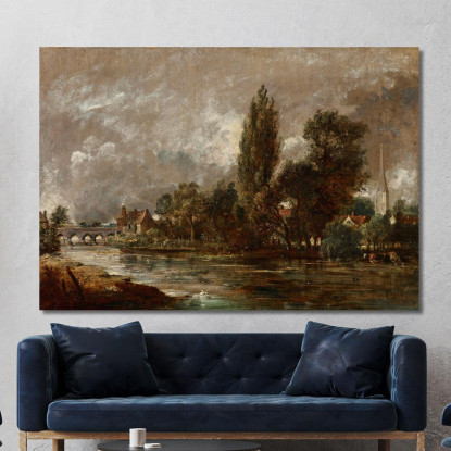 Ponte Di Harnham Salisbury John Constable jcn49 quadro stampato su tela