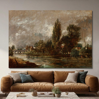 Ponte Di Harnham Salisbury John Constable jcn49 quadro stampato su tela