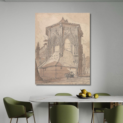 Estremità Est Di Saint Jacques A Dieppe Normandia John Sell Cotman jsc21 quadro stampato su tela